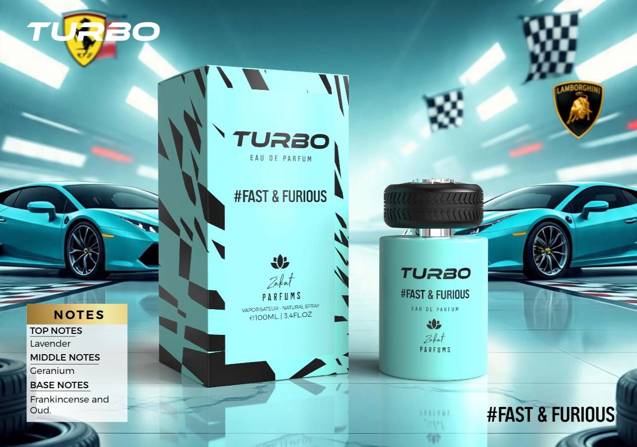 TURBO FAST & FURIOUS BY ZAKAT EAU DE PARFUM 100ML 3.4 FL OZ FOR MEN